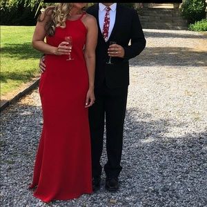 Red long Calvin Klein formal dress sz 10